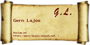 Gern Lajos névjegykártya